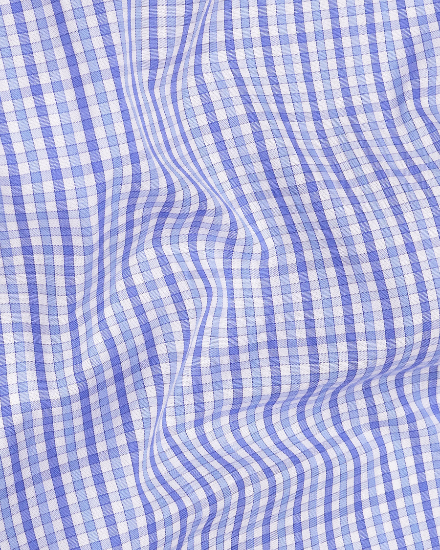 Portage Blue Checkered Premium Cotton Shirt