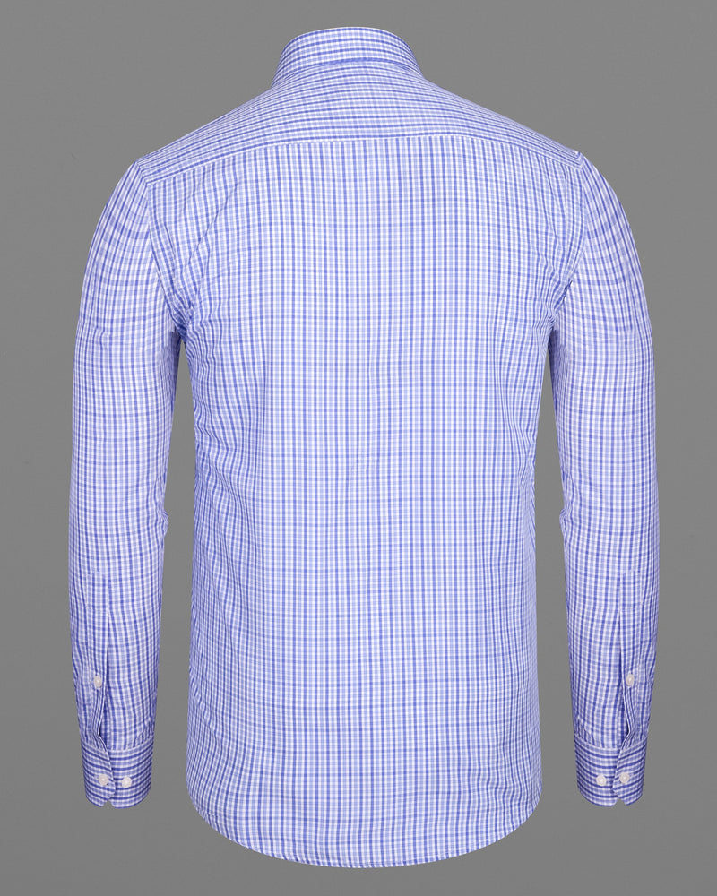 Portage Blue Checkered Premium Cotton Shirt