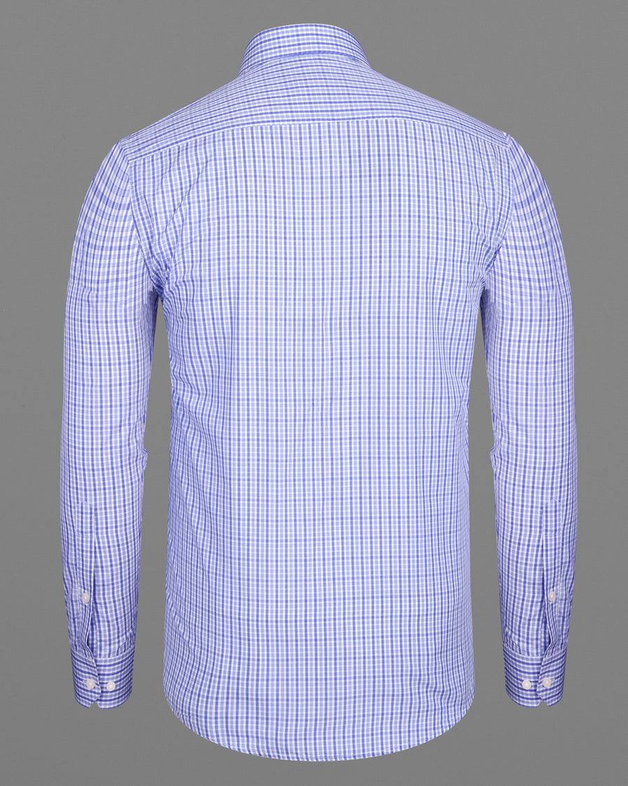 Portage Blue Checkered Premium Cotton Shirt