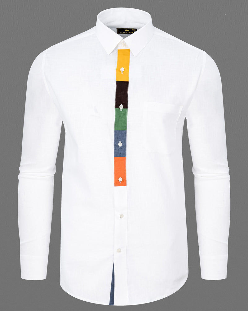 Bright White Luxurious Linen Shirt