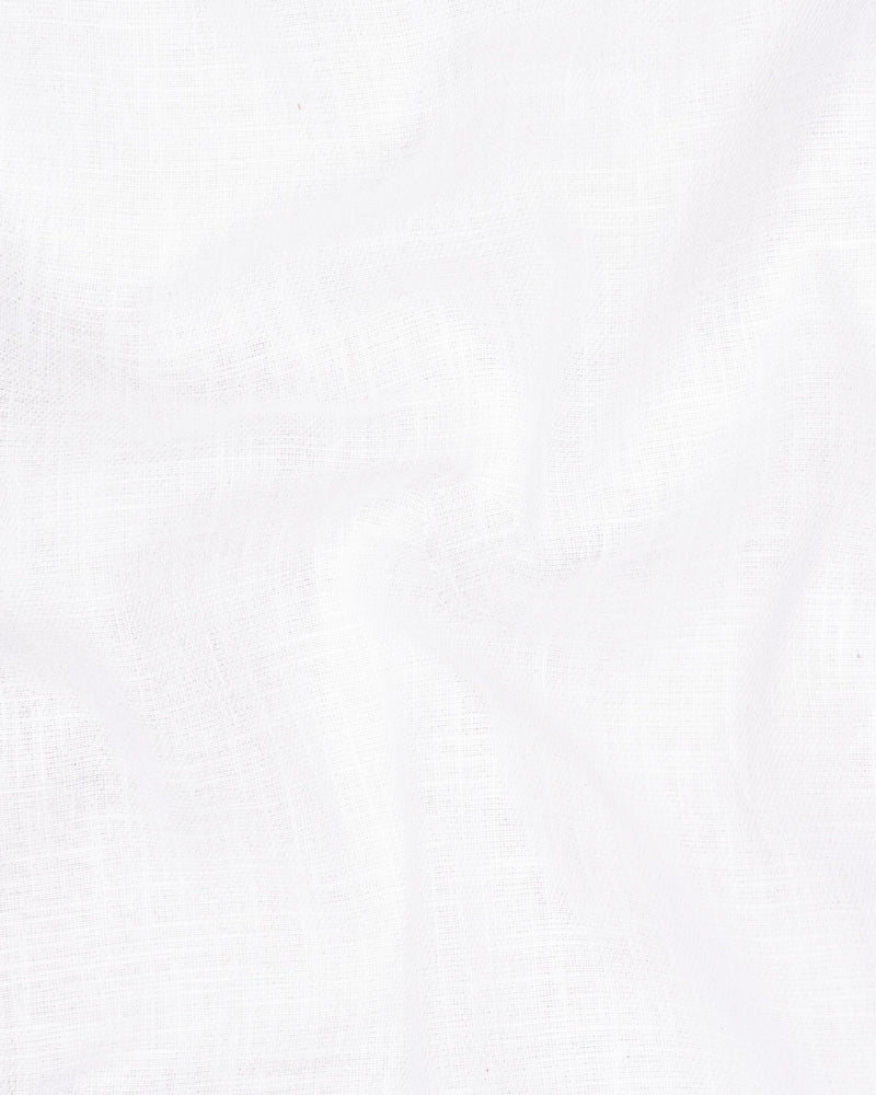 Bright White Luxurious Linen Shirt