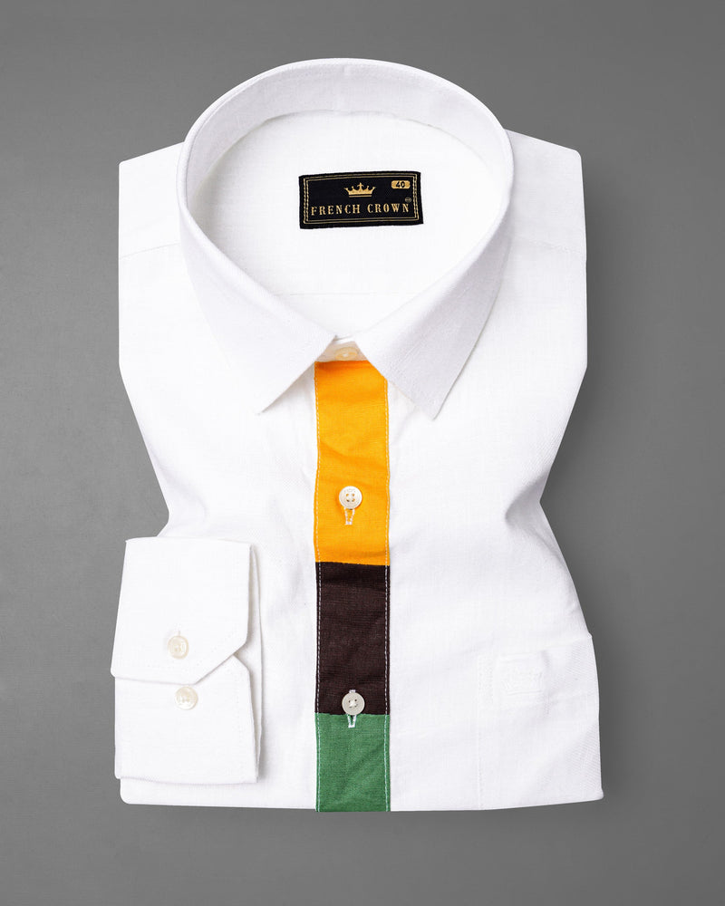 Bright White Luxurious Linen Shirt