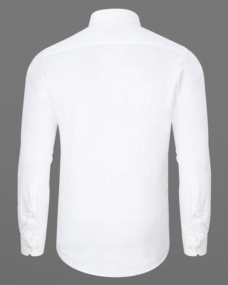 Bright White Luxurious Linen Shirt