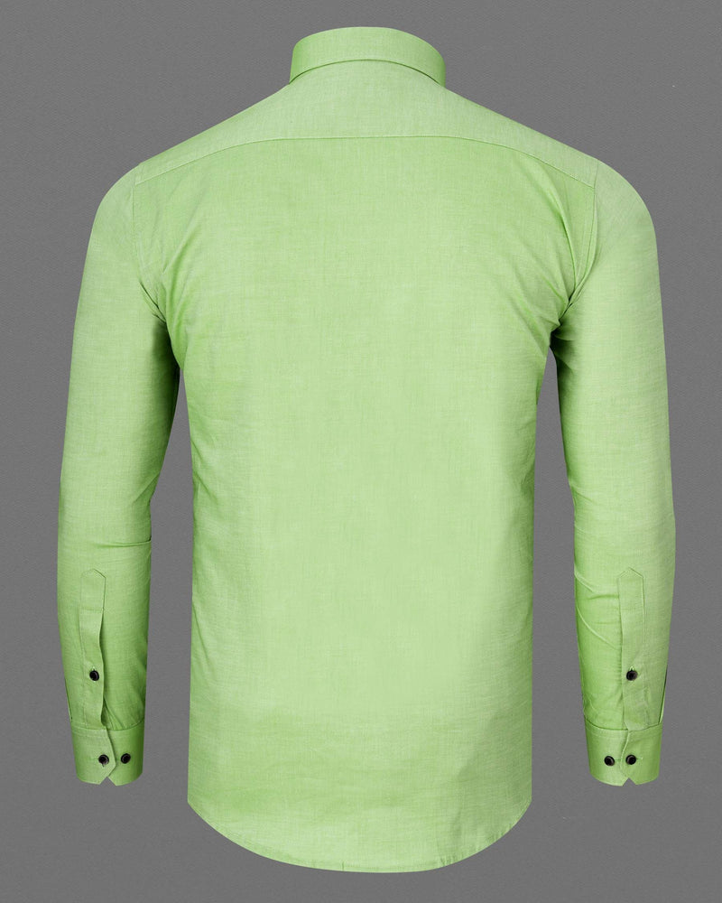 Feijoa Green Dobby Textured Premium Giza Cotton Shirt