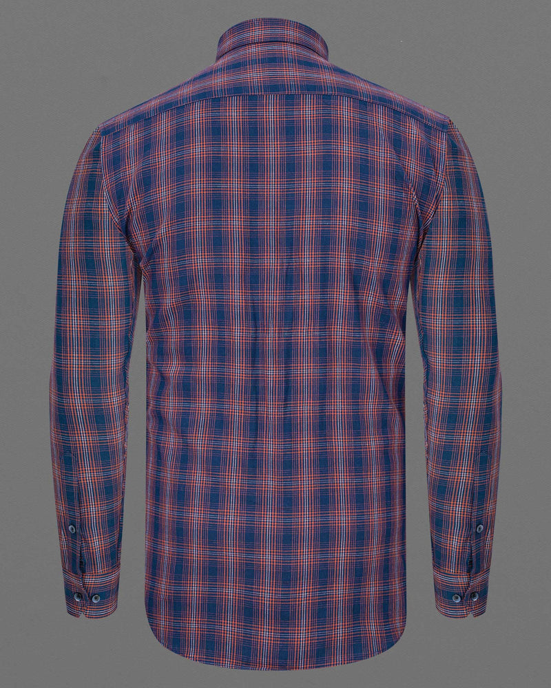 Mulled Blue Twill Plaid Premium Cotton Shirt