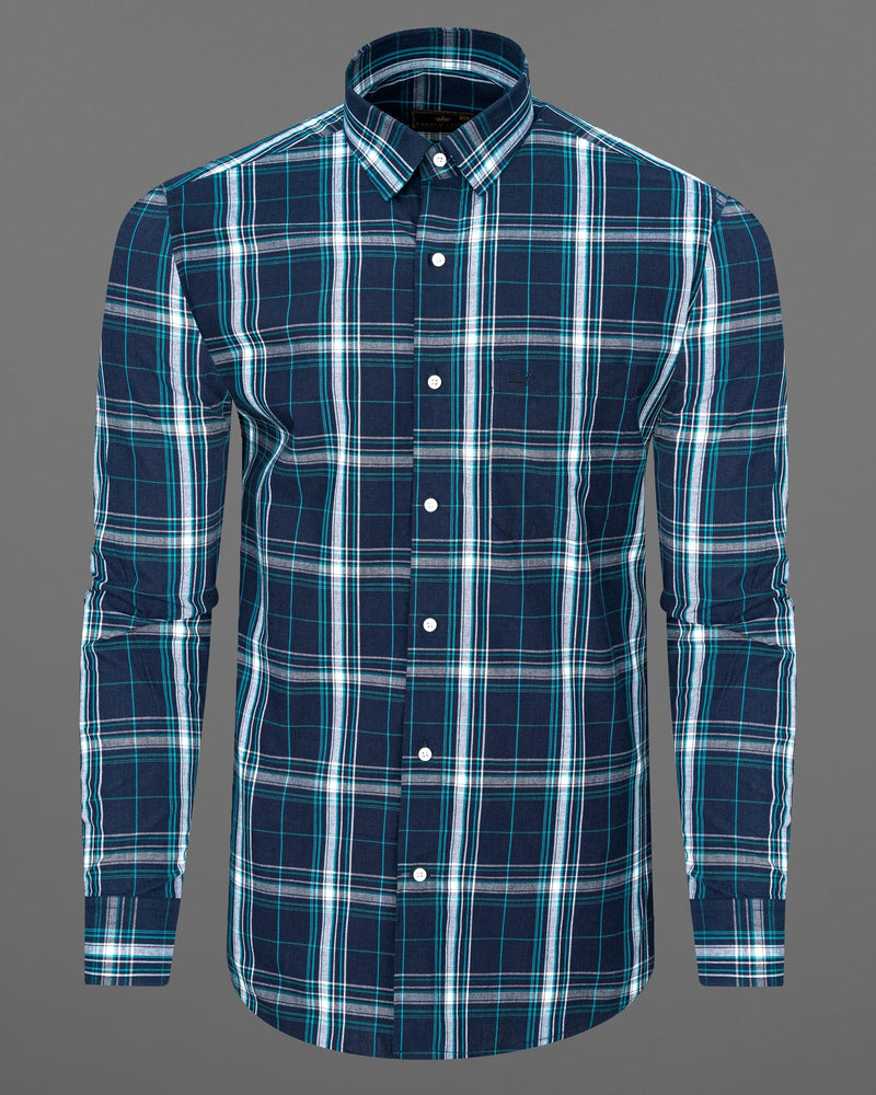 Rhino Blue Plaid Premium Cotton Shirt