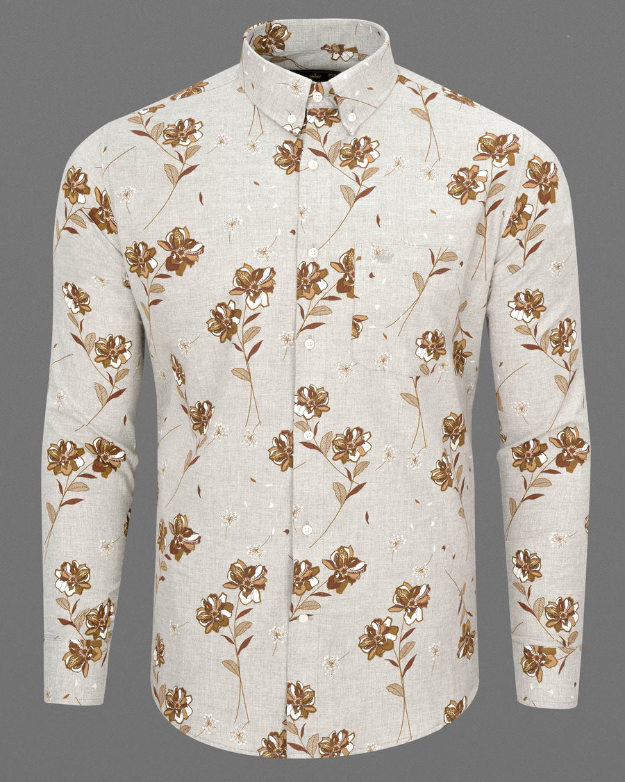 Swirl Gray Floral Flannel Shirt