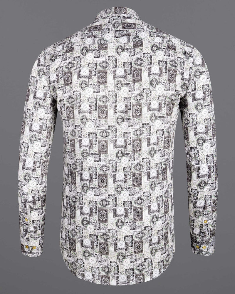 Gainboro Gray Ancient Printed Super Soft Premium Cotton Designer Kurta Shirt