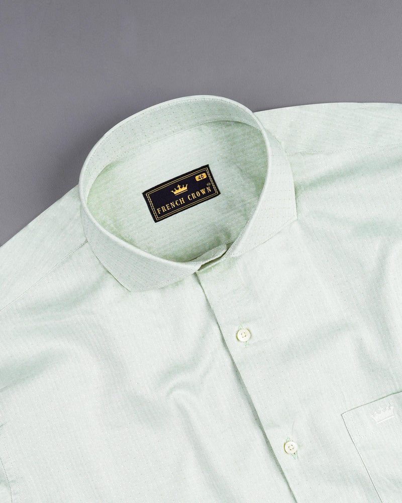 Gainsboro Green Dobby Textured Premium Giza Cotton Shirt