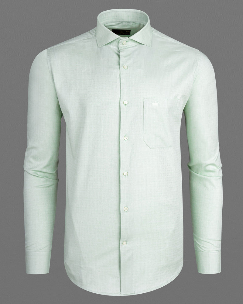 Gainsboro Green Dobby Textured Premium Giza Cotton Shirt