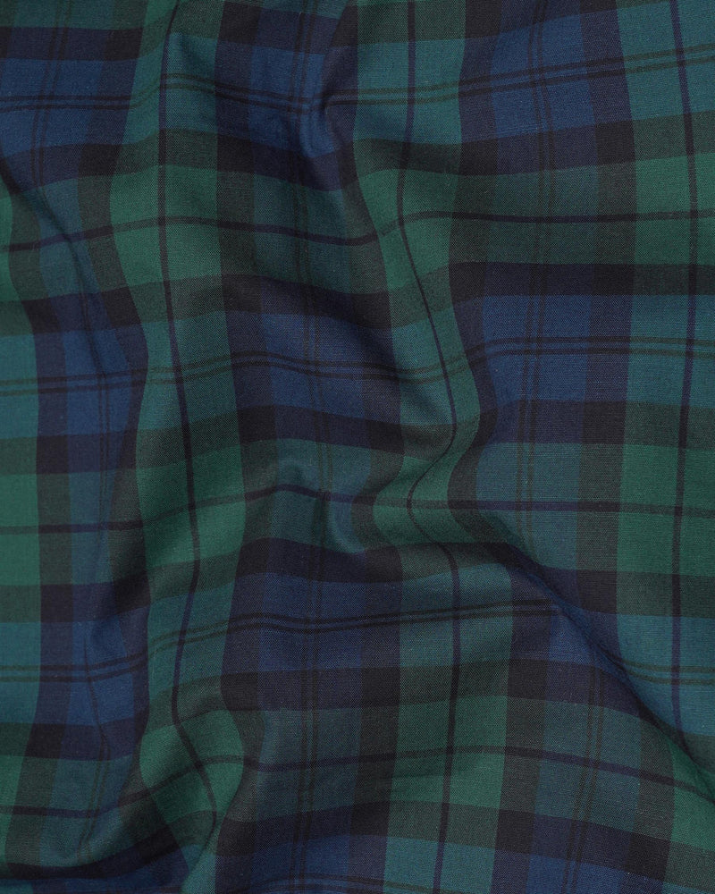 Plantation Green Plaid Premium Cotton Shirt