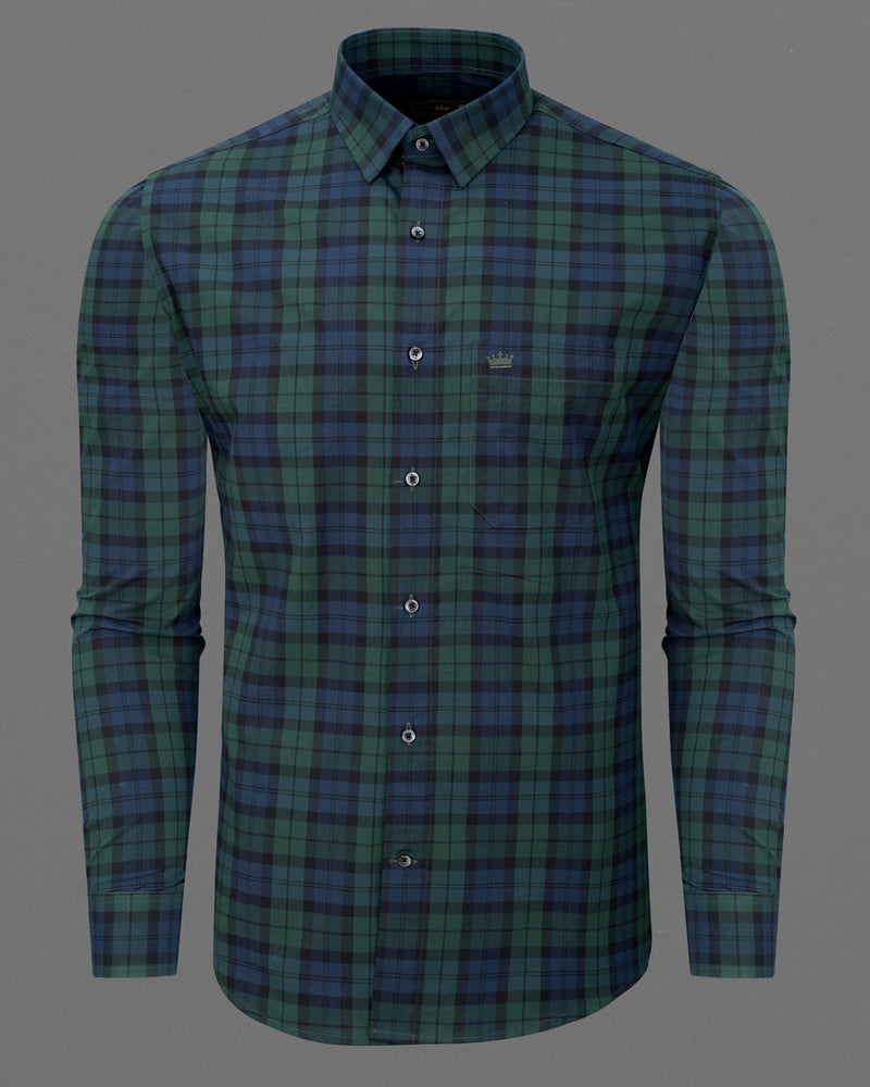 Plantation Green Plaid Premium Cotton Shirt