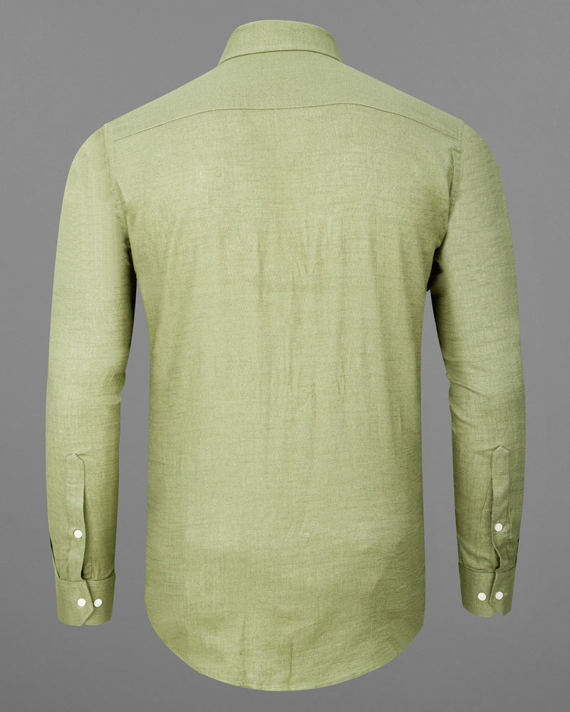 Olivine Green Dobby Textured Premium Giza Cotton Shirt