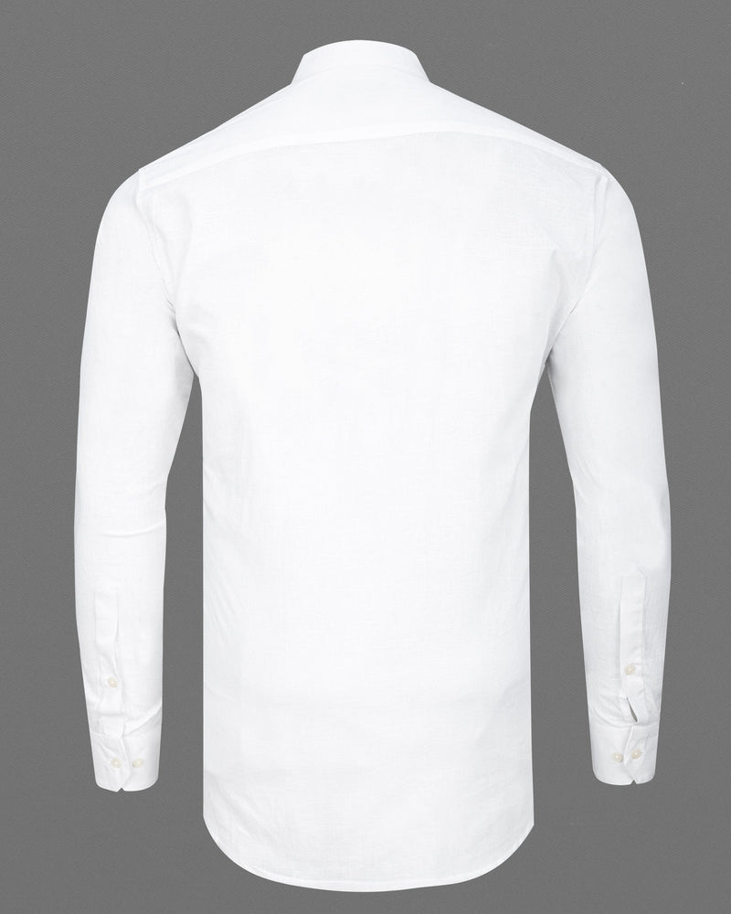 Bright White Luxurious Linen Shirt