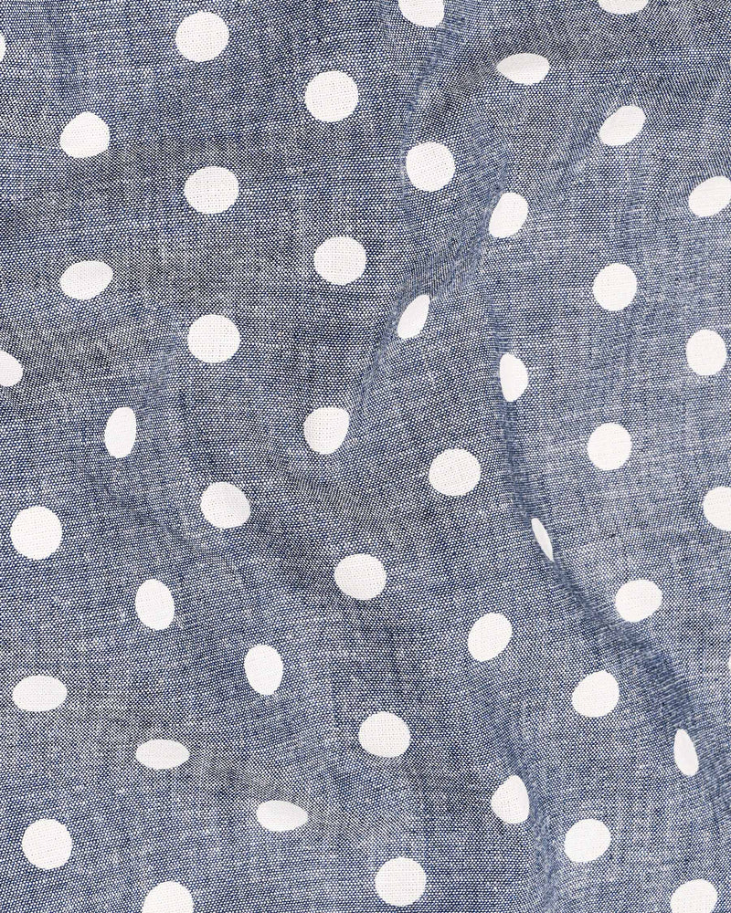 Storm Grey Polka Dotted denim Shirt