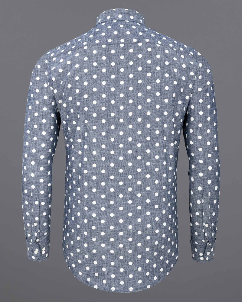 Storm Grey Polka Dotted denim Shirt