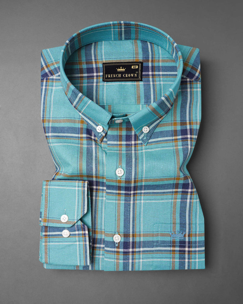 Neptune Blue Plaid Royal Oxford Shirt