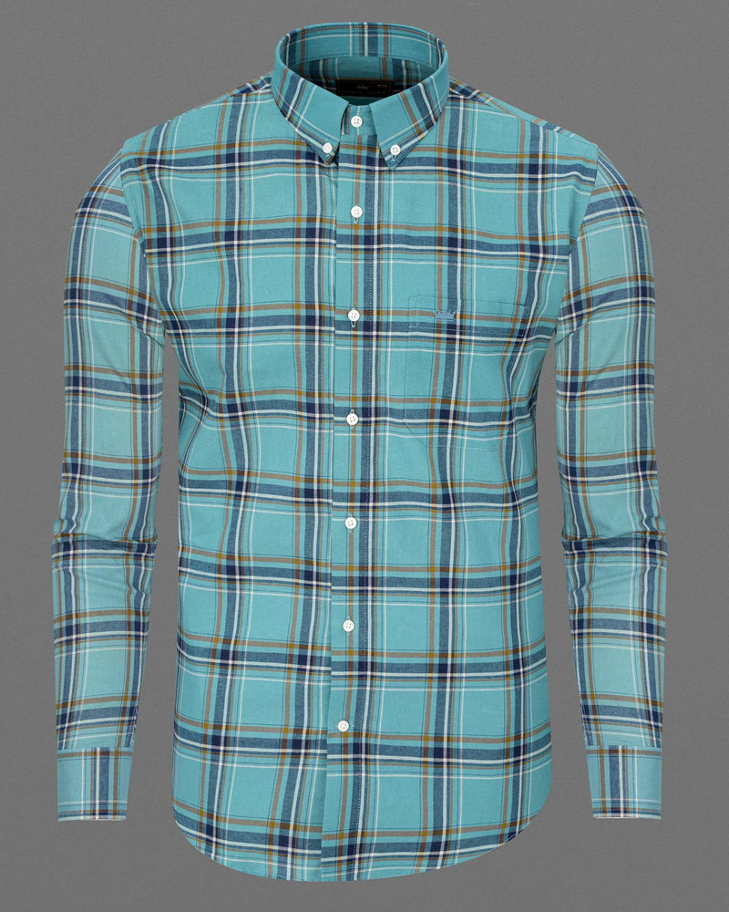 Neptune Blue Plaid Royal Oxford Shirt