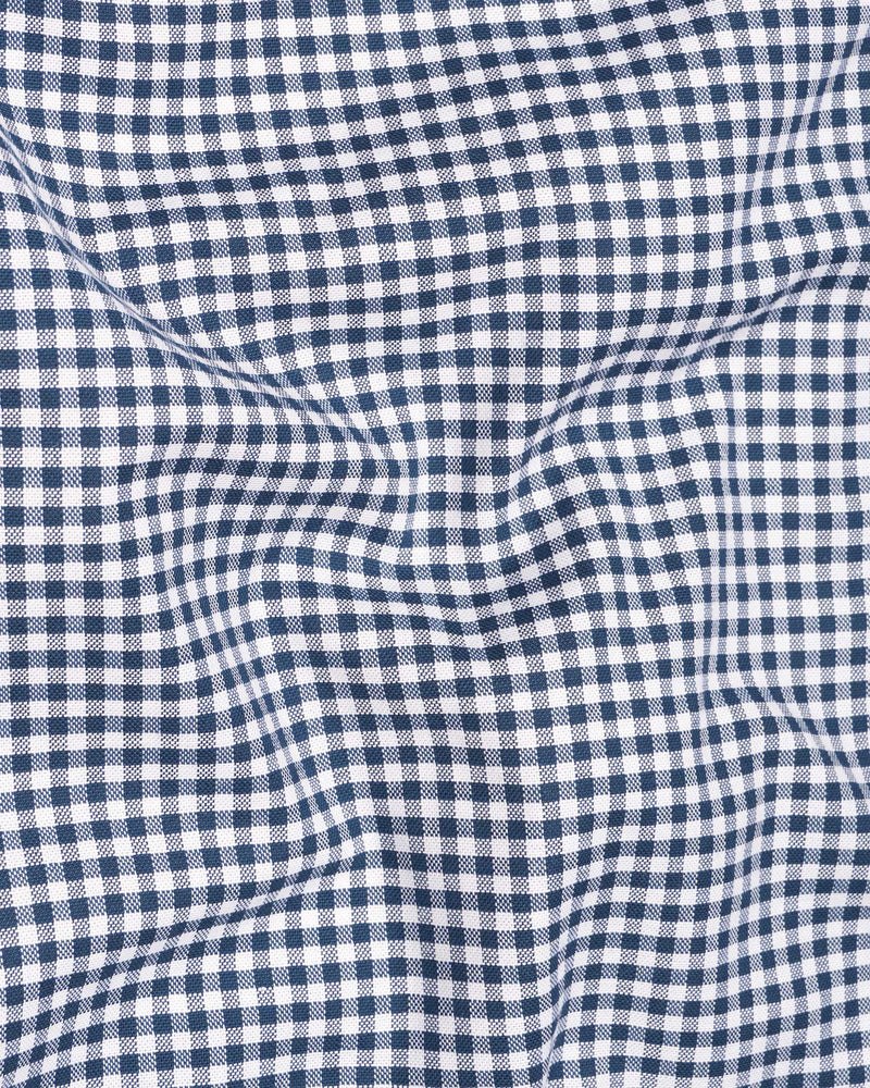 Downriver Blue and White Gingham Checkered Royal Oxford Shirt