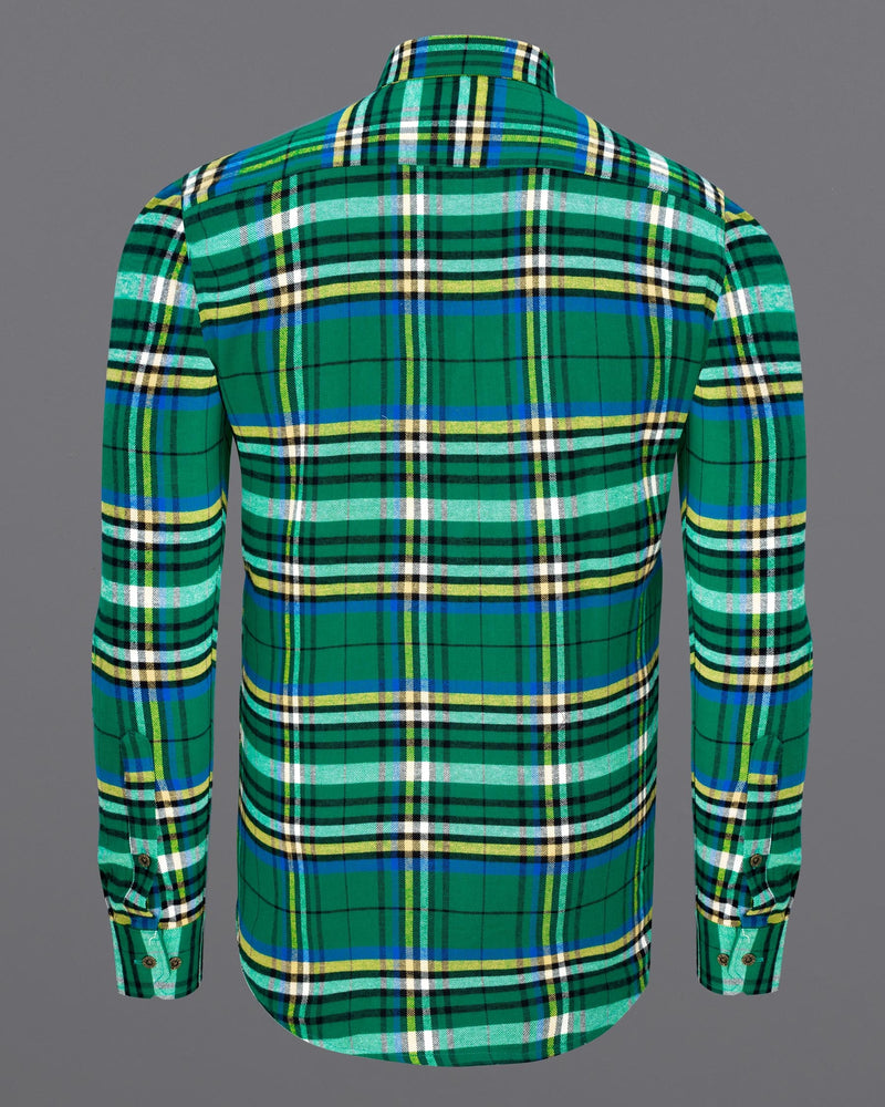 Tropical Rain Green Plaid Flannel Shirt