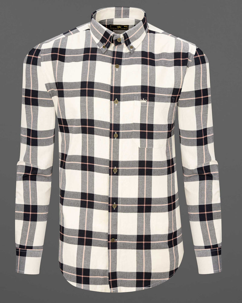 Albescent Twill Plaid Premium Cotton Shirt