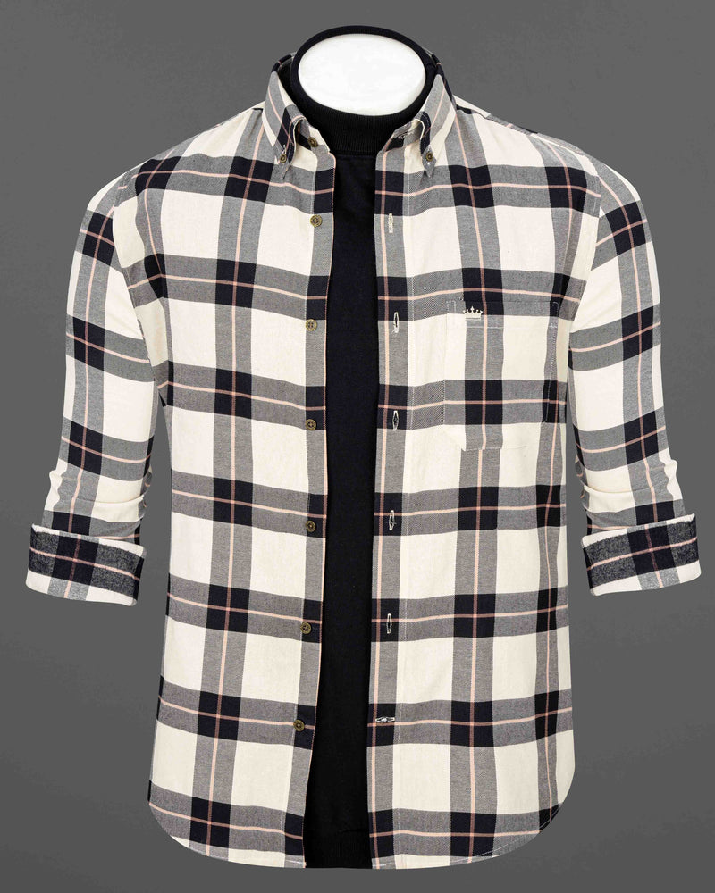 Albescent Twill Plaid Premium Cotton Shirt