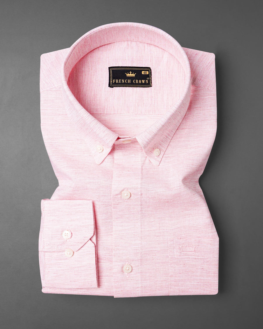 Gainsboro Pink and Bright White Chambray Shirt