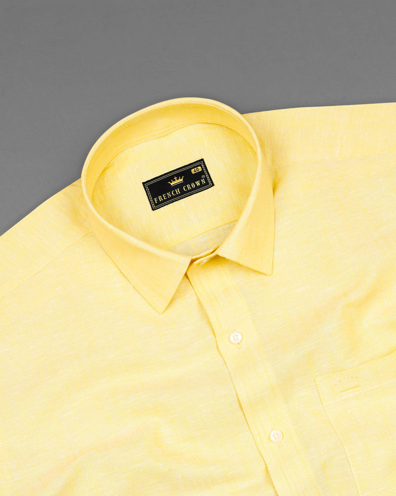 Sweet Corn Yellow Luxurious Linen Shirt