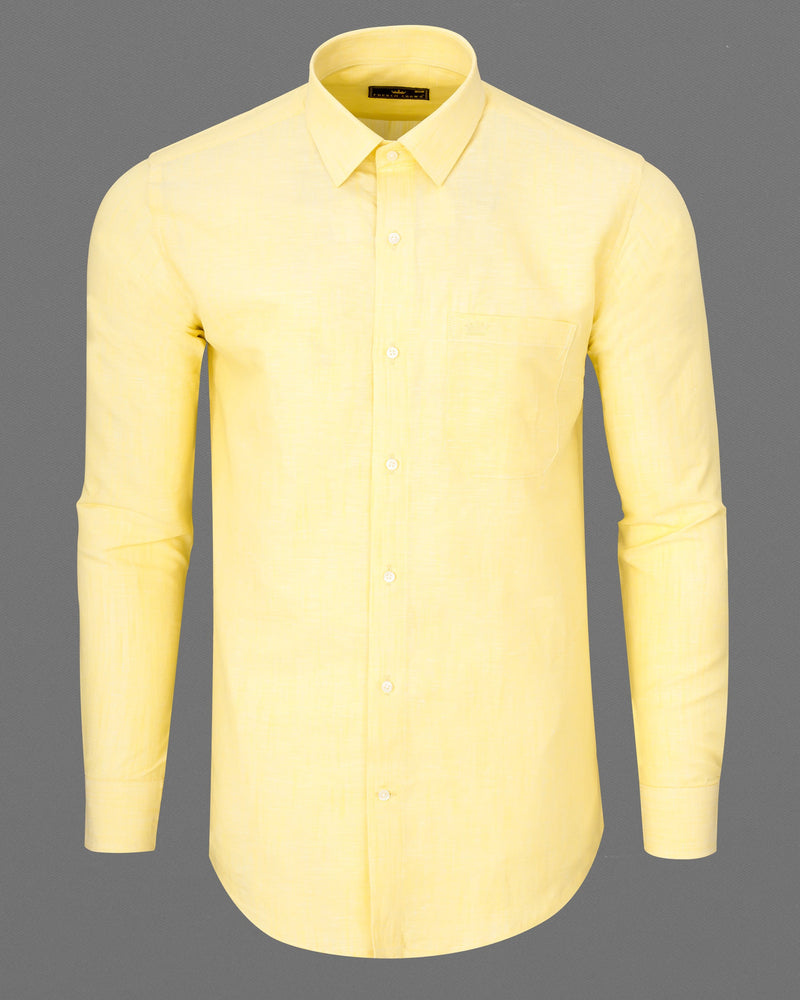 Sweet Corn Yellow Luxurious Linen Shirt