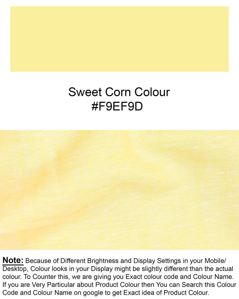 Sweet Corn Yellow Luxurious Linen Shirt