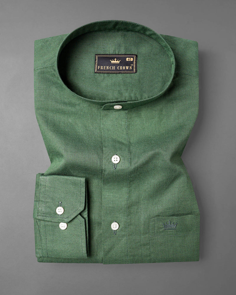 Finlandia Green Luxurious Linen Shirt