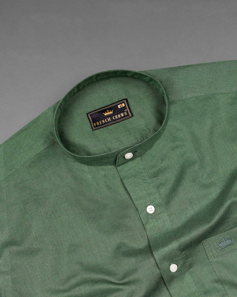 Finlandia Green Luxurious Linen Shirt