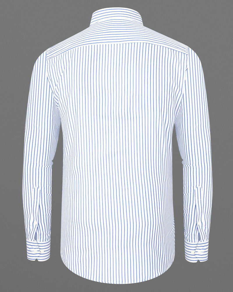 Porage Blue and White Twill Striped Shirt