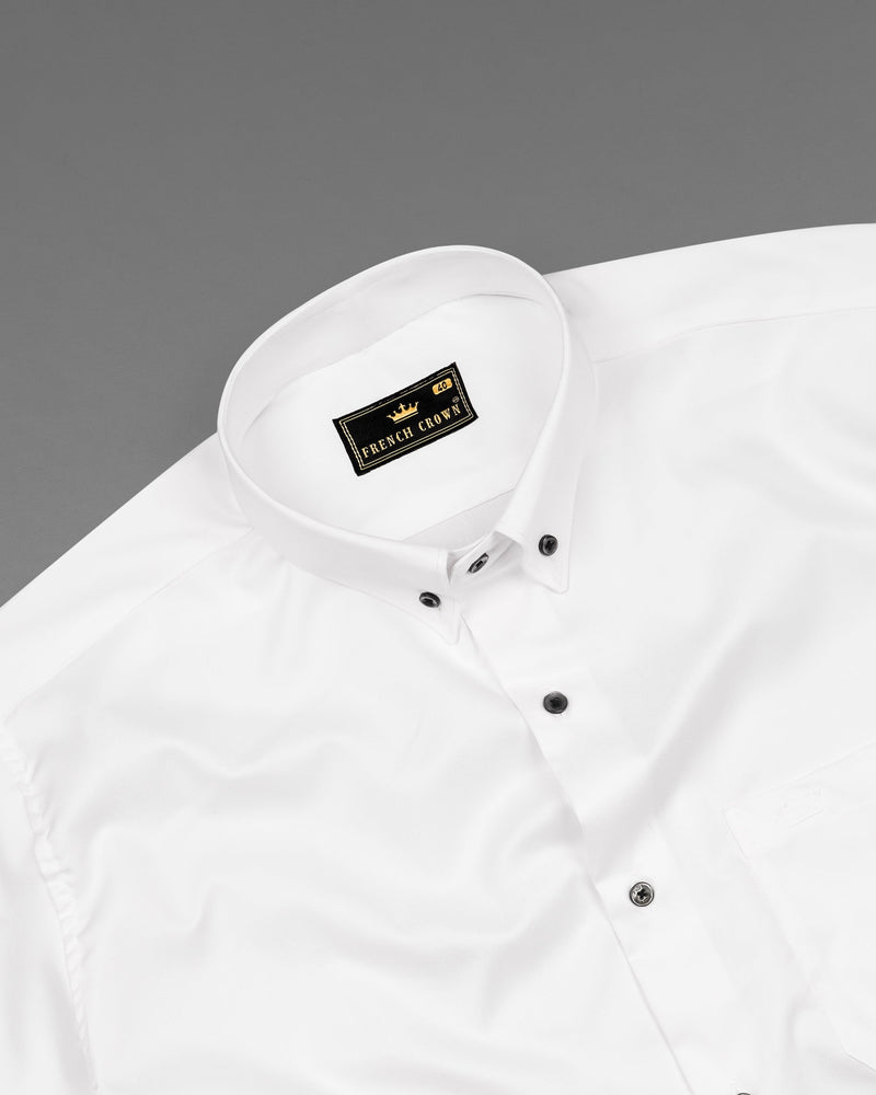 Bright White Twill Premium Cotton Shirt