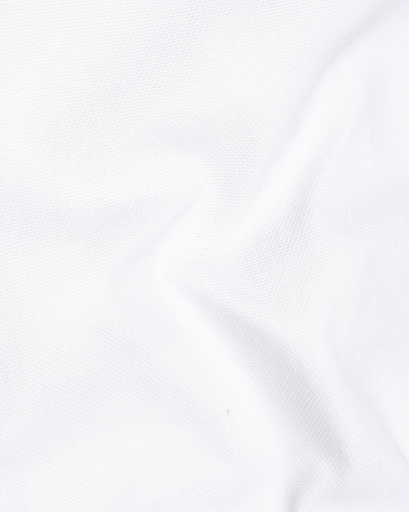 Bright White Dobby Textured Premium Giza Cotton Shirt