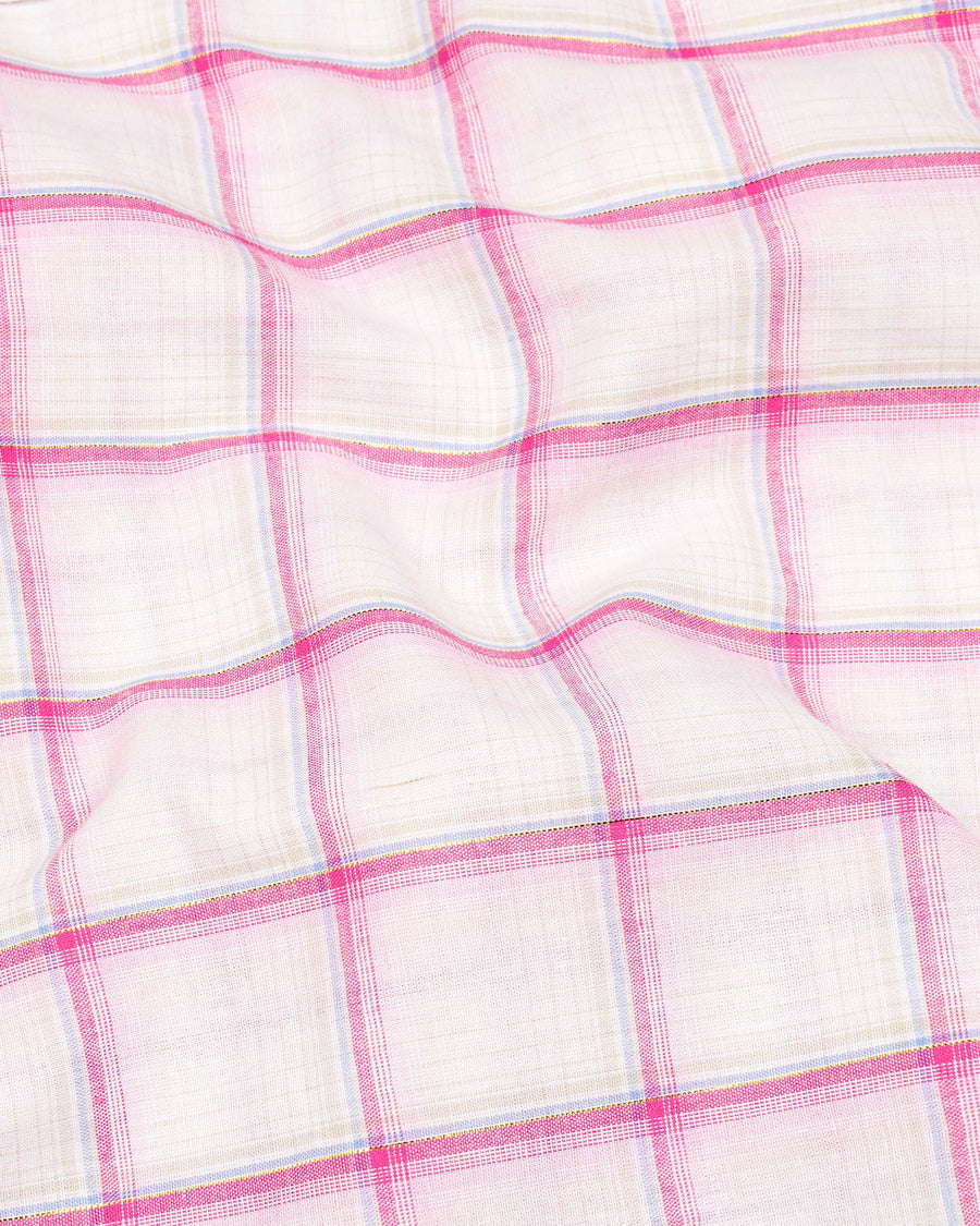 Carnation Pink Plaid Premium Cotton Shirt