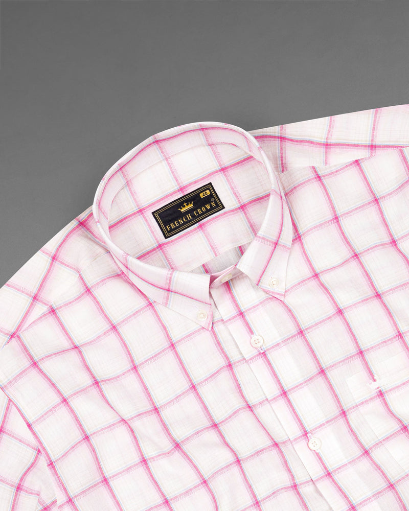 Carnation Pink Plaid Premium Cotton Shirt