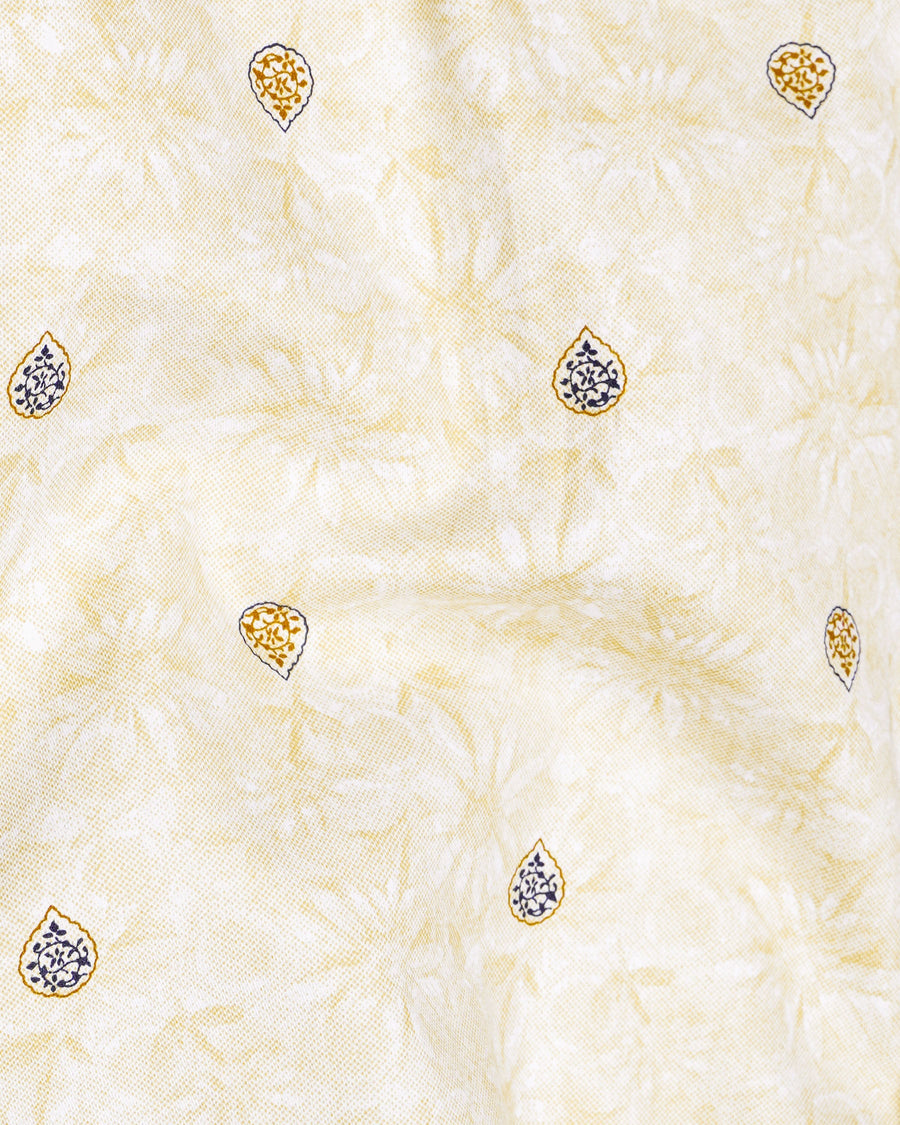 Sidecar Subtle Floral Printed Premium Cotton Shirt