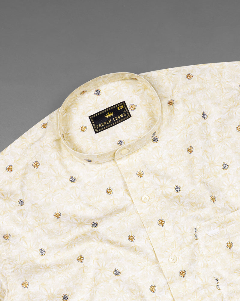 Sidecar Subtle Floral Printed Premium Cotton Shirt