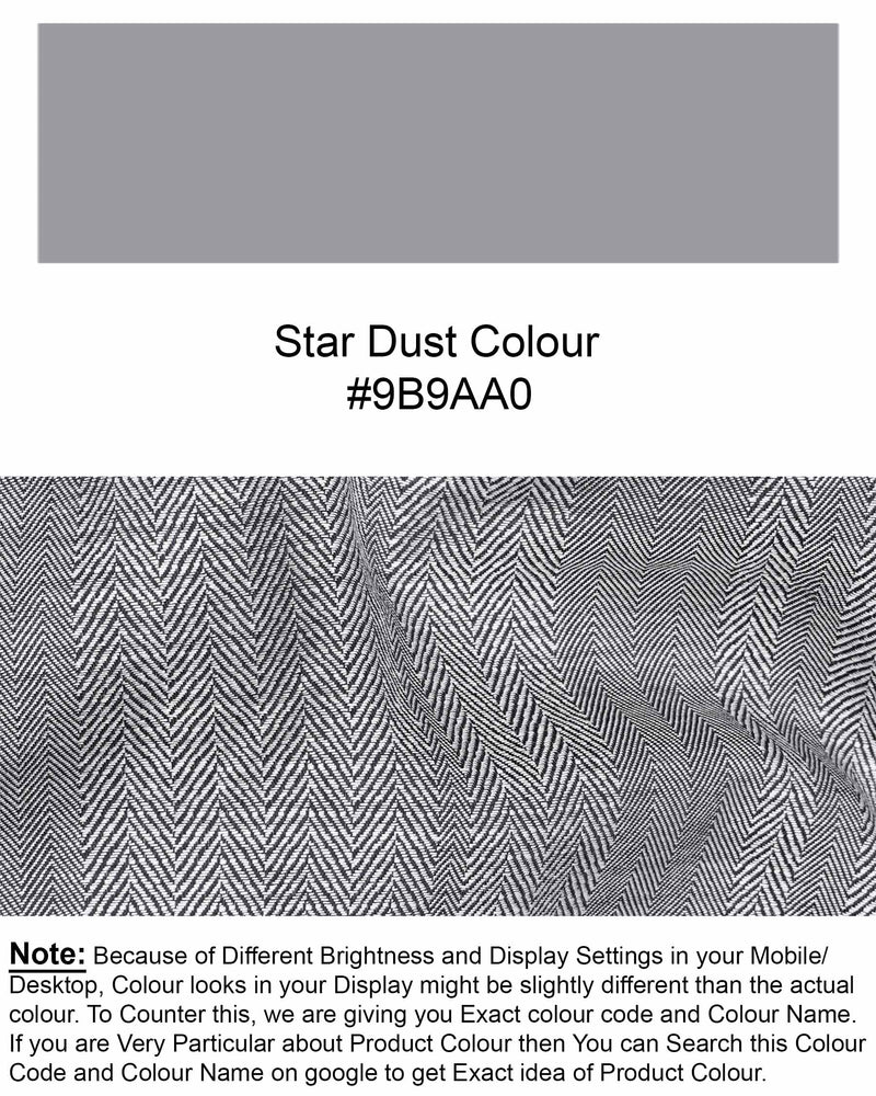 Star Dust Gray Striped Herringbone Shirt