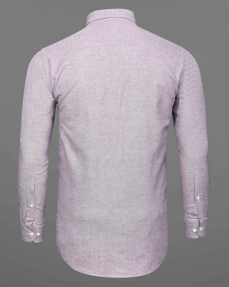 Rum Pink and White Dobby Textured Premium Giza Cotton Shirt