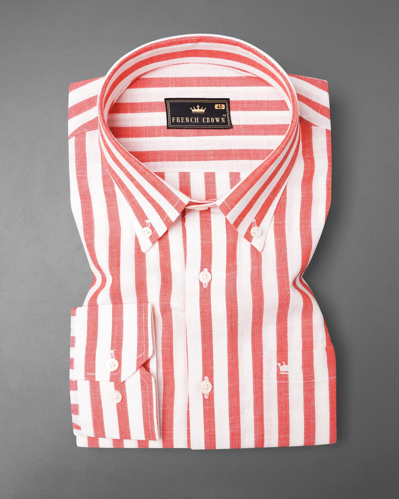 Terra Cotta and White Twill Striped Premium Cotton Shirt 7441-BD-38, 7441-BD-H-38, 7441-BD-39, 7441-BD-H-39, 7441-BD-40, 7441-BD-H-40, 7441-BD-42, 7441-BD-H-42, 7441-BD-44, 7441-BD-H-44, 7441-BD-46, 7441-BD-H-46, 7441-BD-48, 7441-BD-H-48, 7441-BD-50, 7441-BD-H-50, 7441-BD-52, 7441-BD-H-52