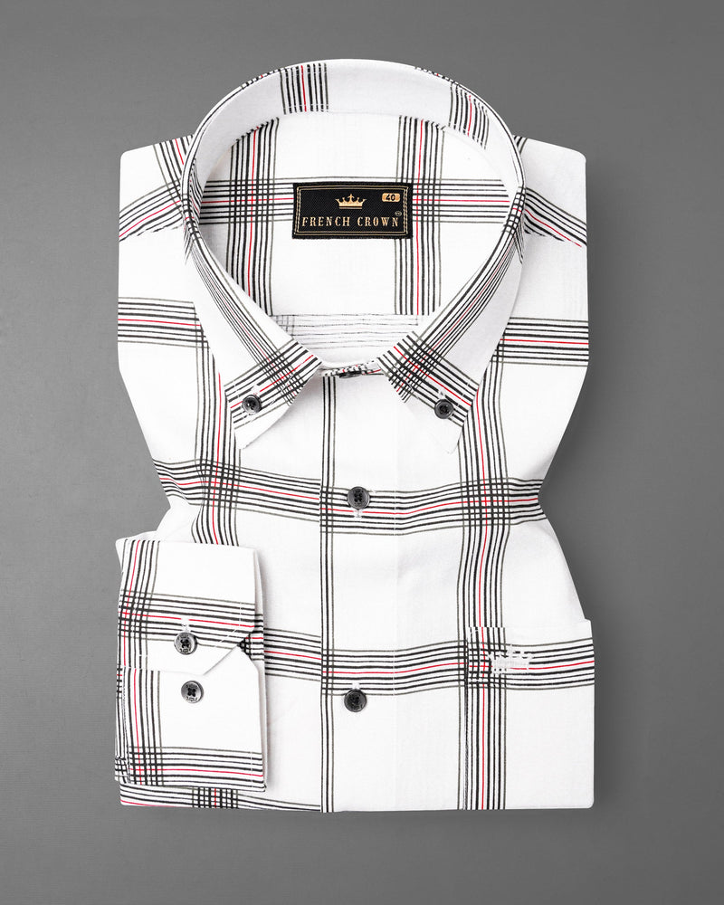 Bright White Windowpane Royal Oxford Shirt