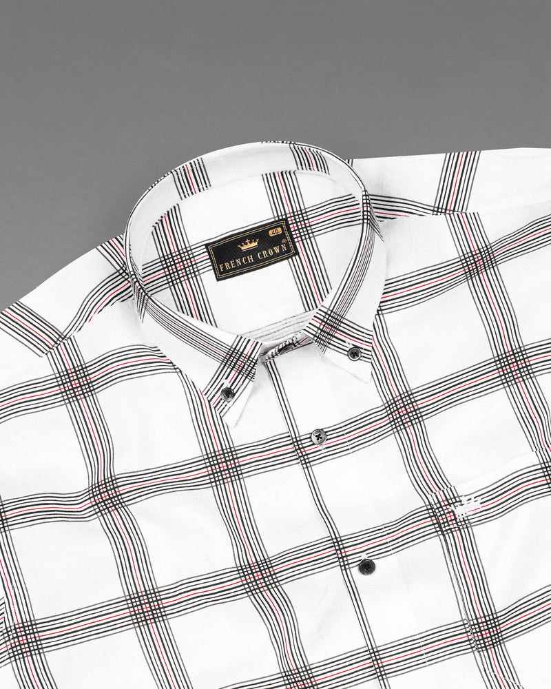 Bright White Windowpane Royal Oxford Shirt