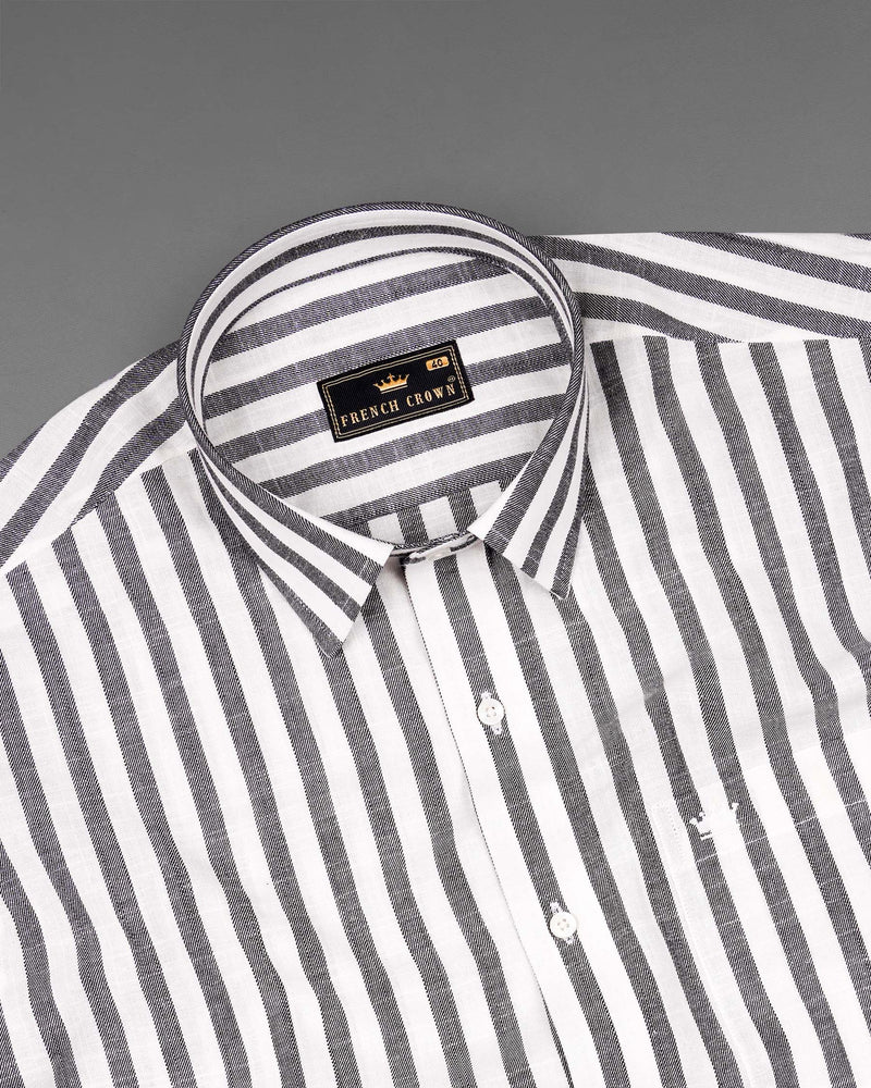 Wenge Gray and Gainsboro Twill Striped Premium Cotton Shirt  7448-38, 7448-H-38, 7448-39, 7448-H-39, 7448-40, 7448-H-40, 7448-42, 7448-H-42, 7448-44, 7448-H-44, 7448-46, 7448-H-46, 7448-48, 7448-H-48, 7448-50, 7448-H-50, 7448-52, 7448-H-52