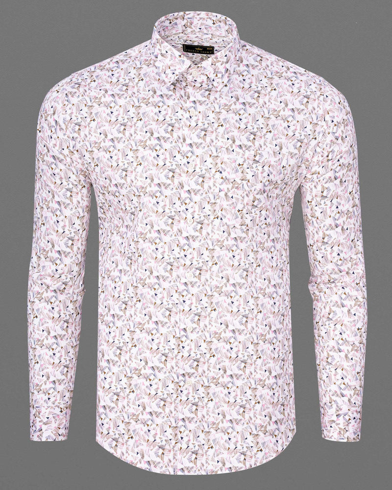 Porcelain Pink with Printed Super Soft Premium Cotton Shirt