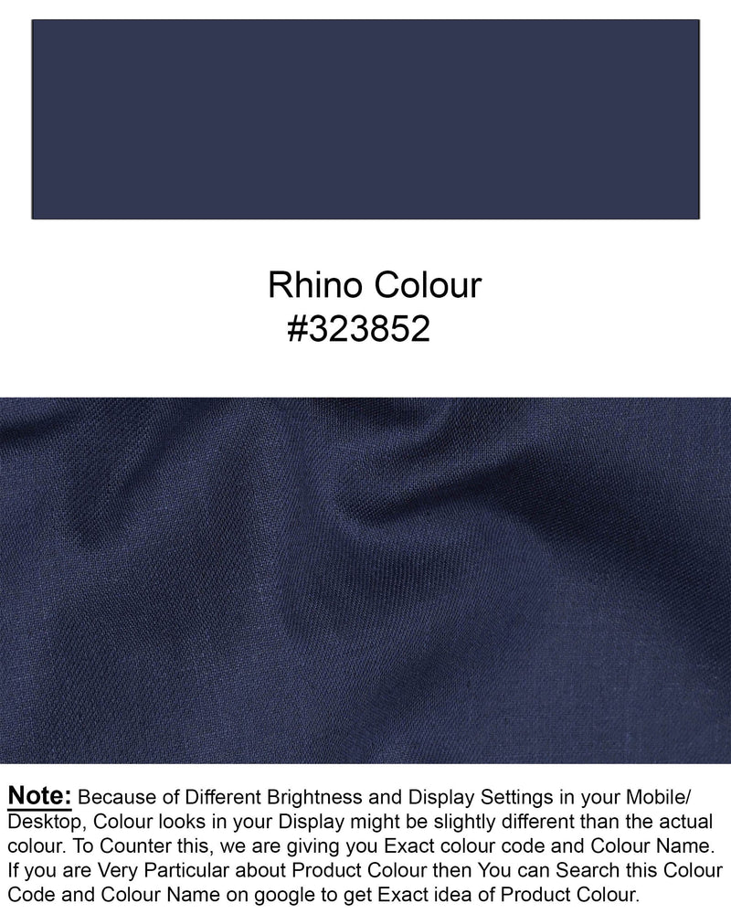 Rhino Blue Luxurious Linen Shirt