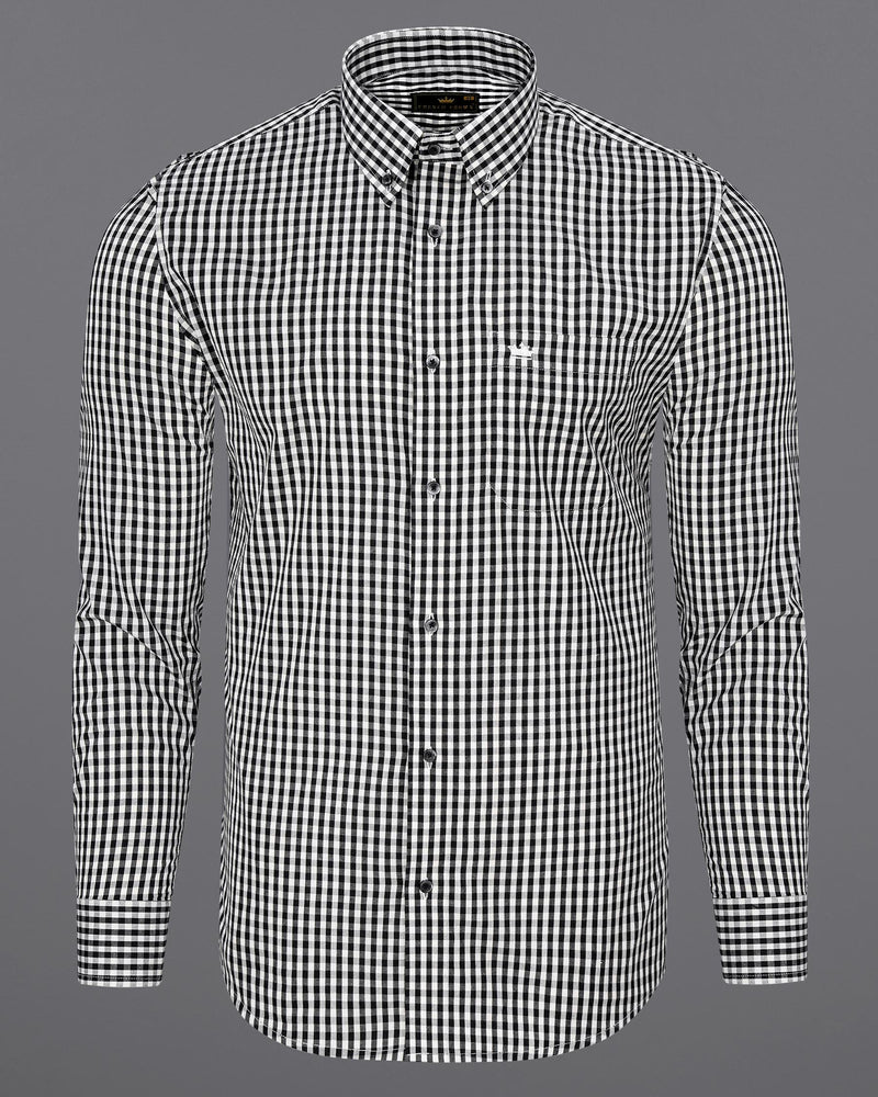 Jade Black and White Gingham Premium Cotton Shirt