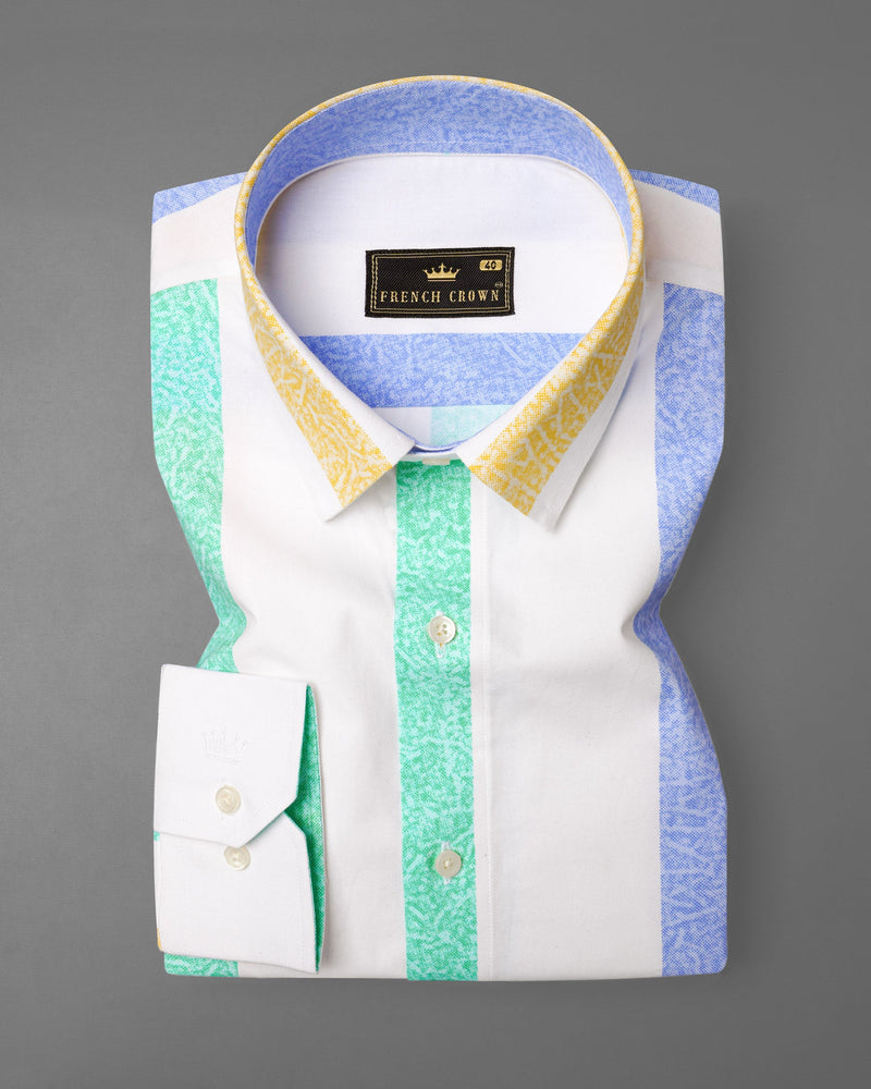 Bright White Multicolour Striped Heavyweight Royal Oxford Shirt