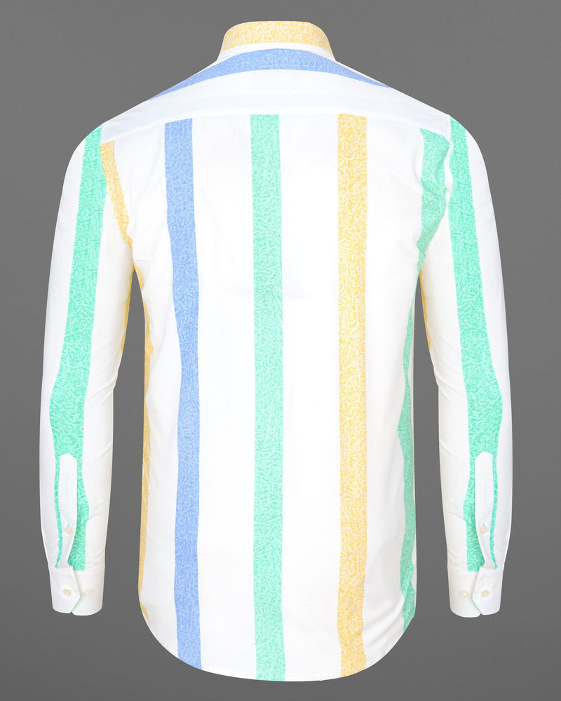 Bright White Multicolour Striped Heavyweight Royal Oxford Shirt